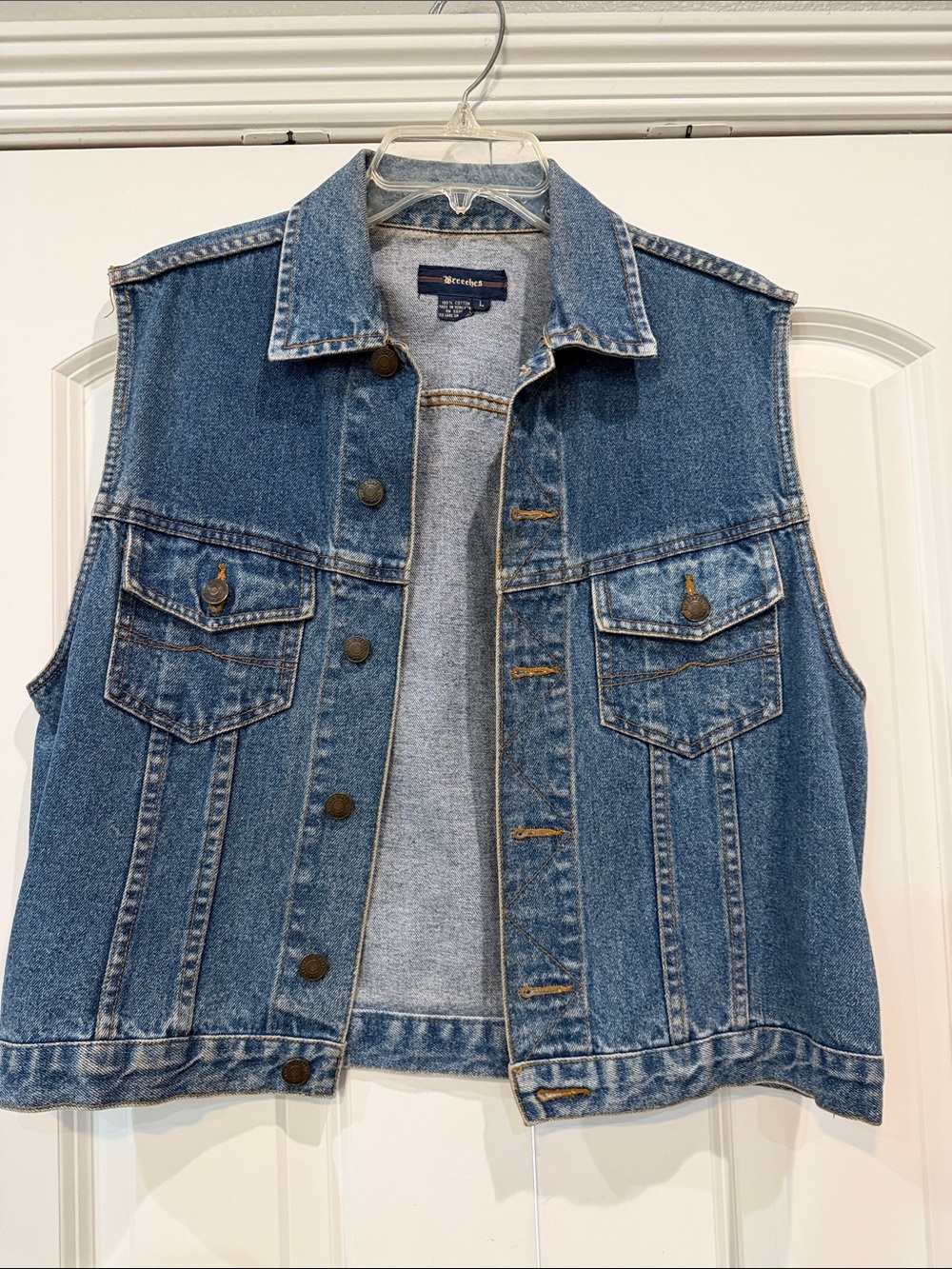 Vintage Sleeveless Denim Vest in Blue